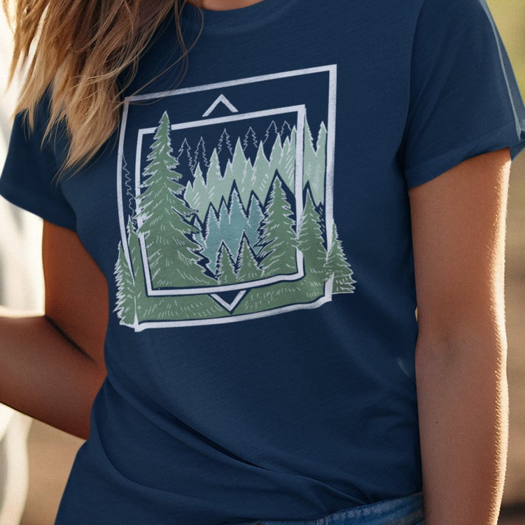 Women's Pine Tree T-Shirt. Exclusive Kempain Family Outfitters Illustrated Design.