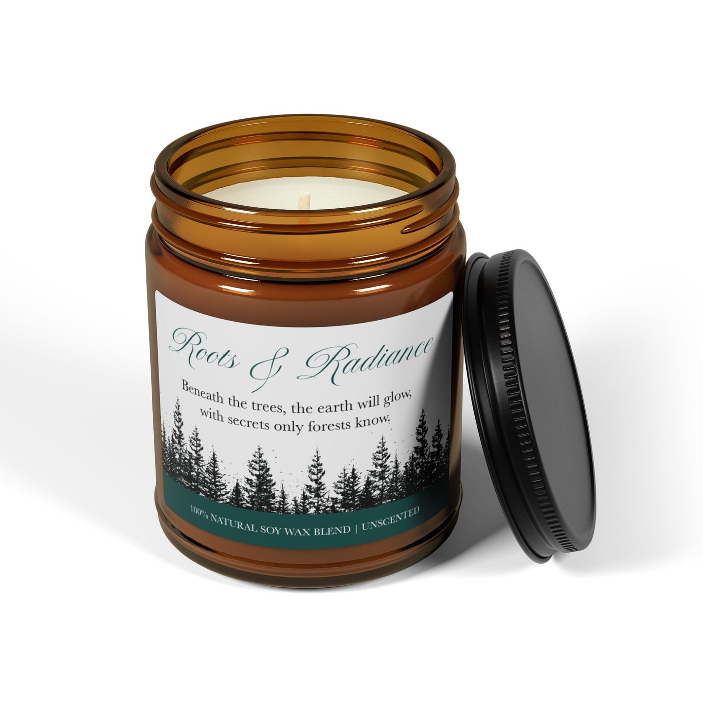 9oz Soy Candle - Illustrated Trees with Poem: Roots & Radiance