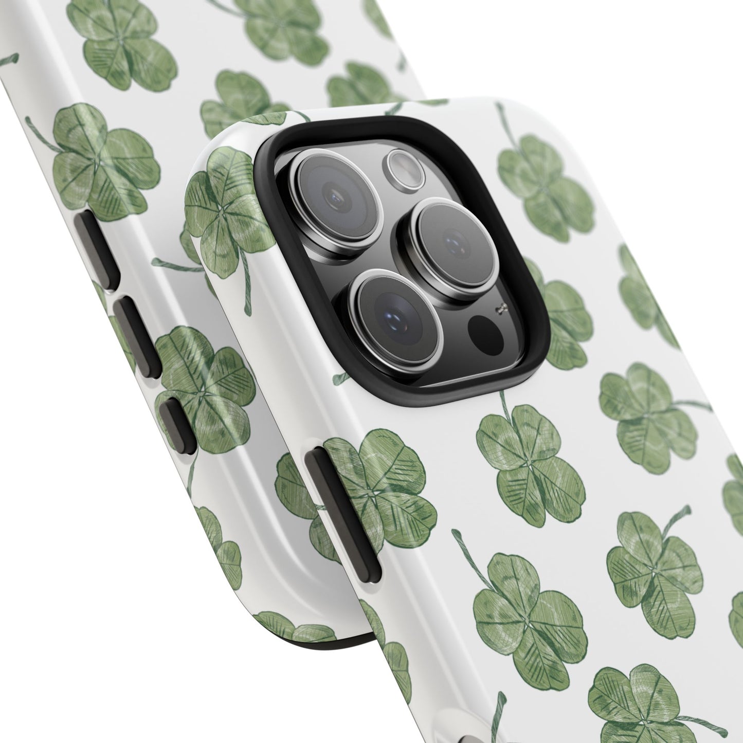 Four Leaf Clover Phone Case – Lucky Clover Pattern, St. Patrick's Day Shamrock Design, Green Clover Phone Cover, Protective Phone Shell