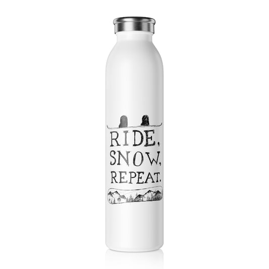 20 oz Ride Snow Repeat Water Bottle | Personalized