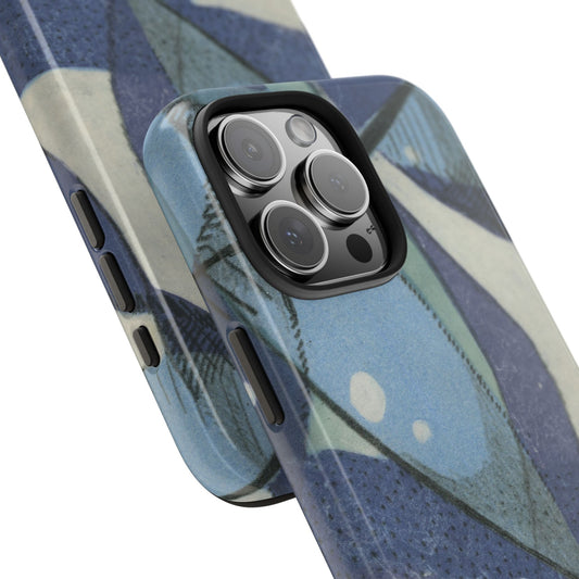 Purple and Blue Monotype Print Phone Case – Unique, Artistic & Durable Protection