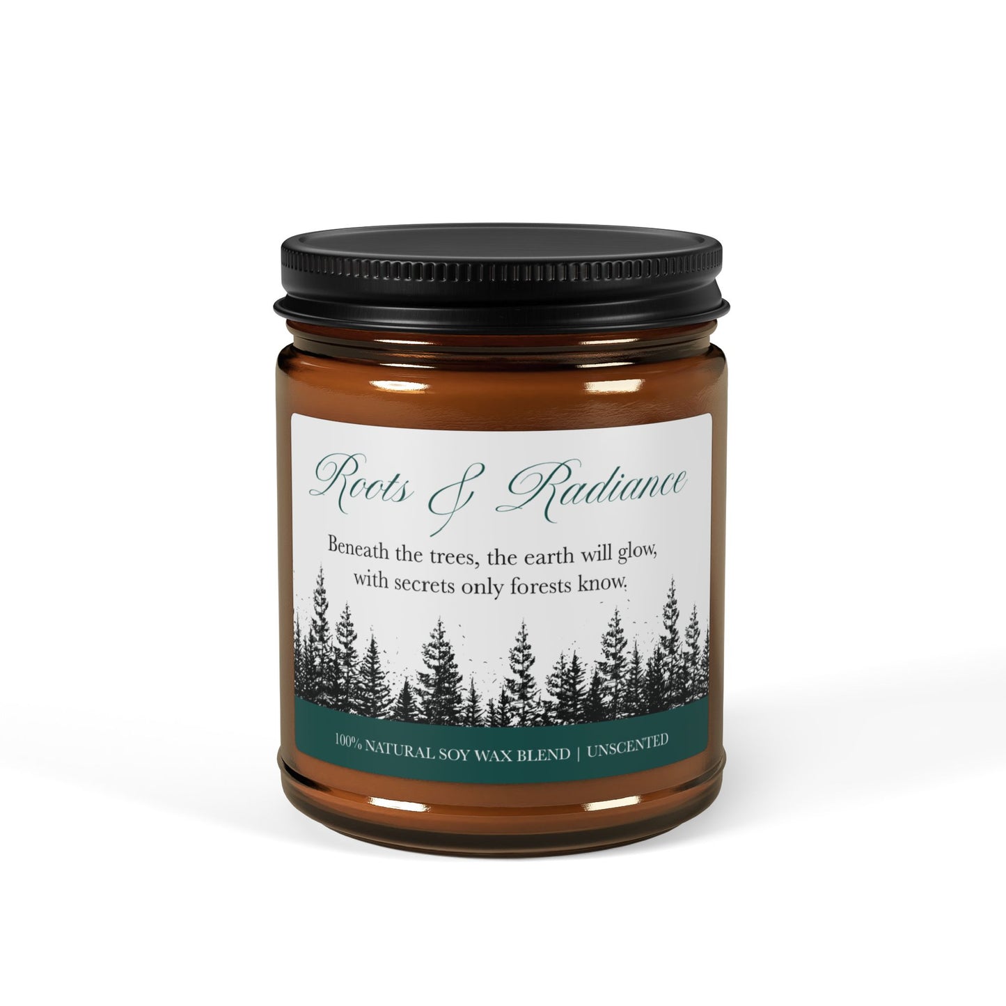 9oz Soy Candle - Illustrated Trees with Poem: Roots & Radiance
