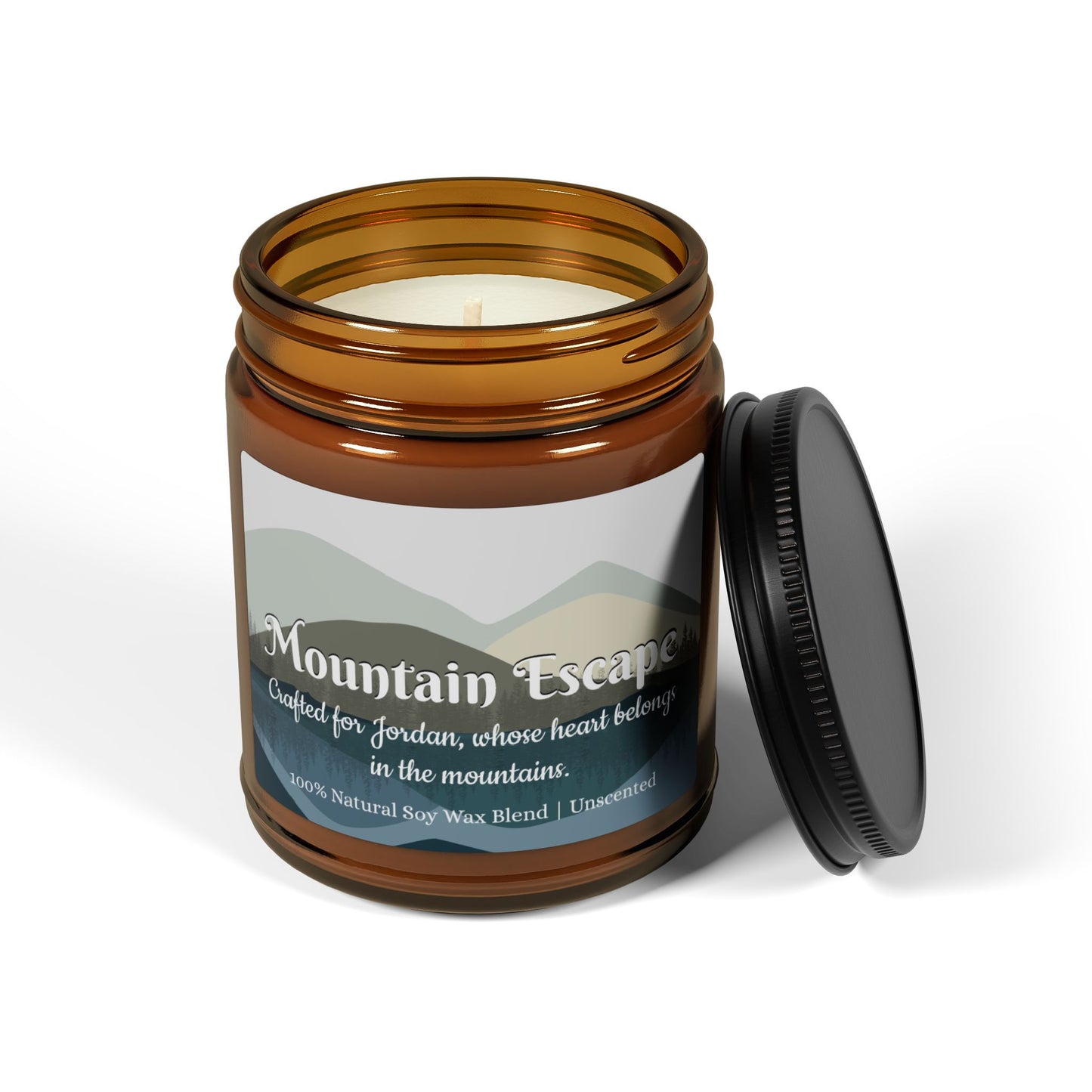 Soy Candle - Mountain Escape Personalized with Name - 2 sizes Available