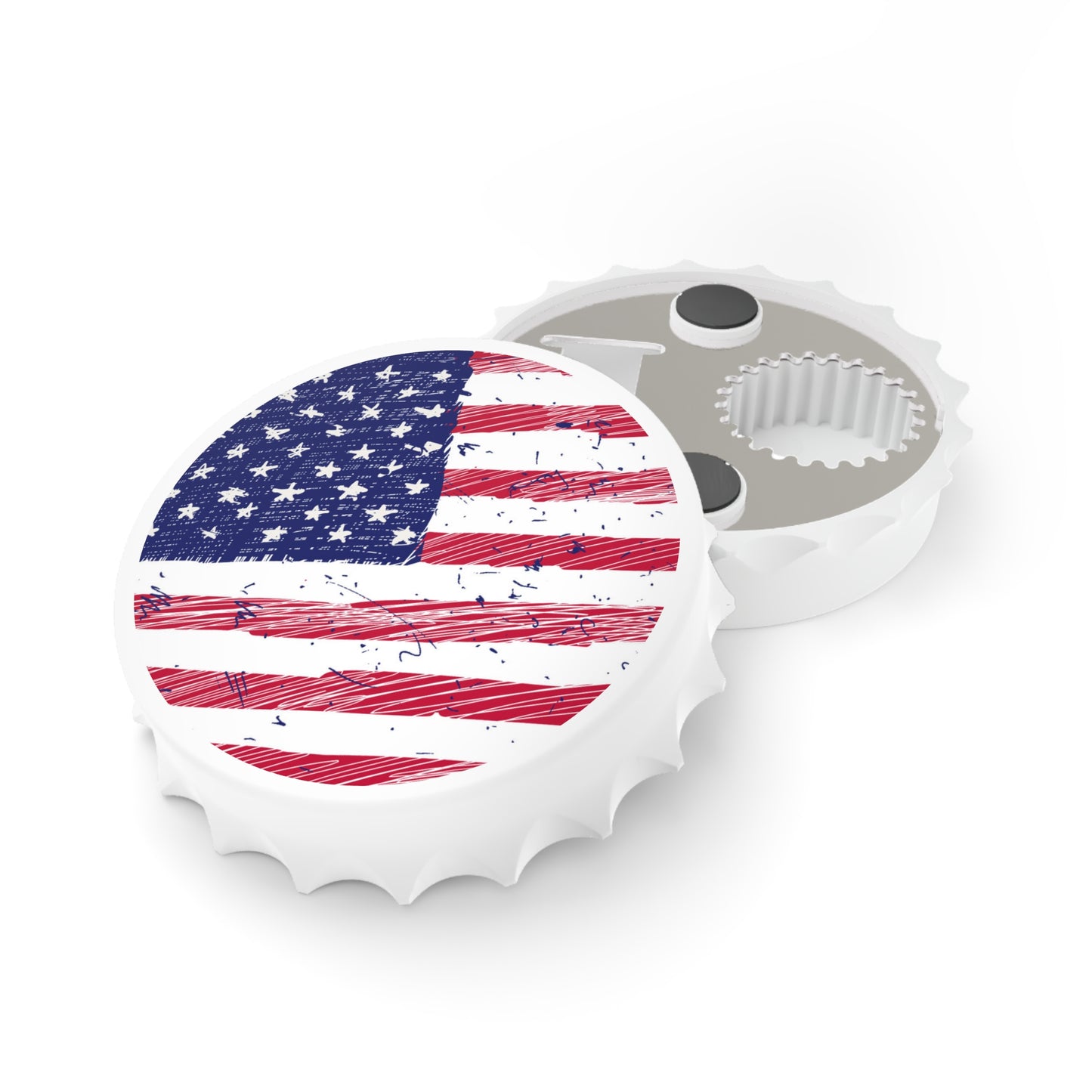 American Flag Bottle Opener Magnet – Patriotic 2-in-1 Fridge Accessory
