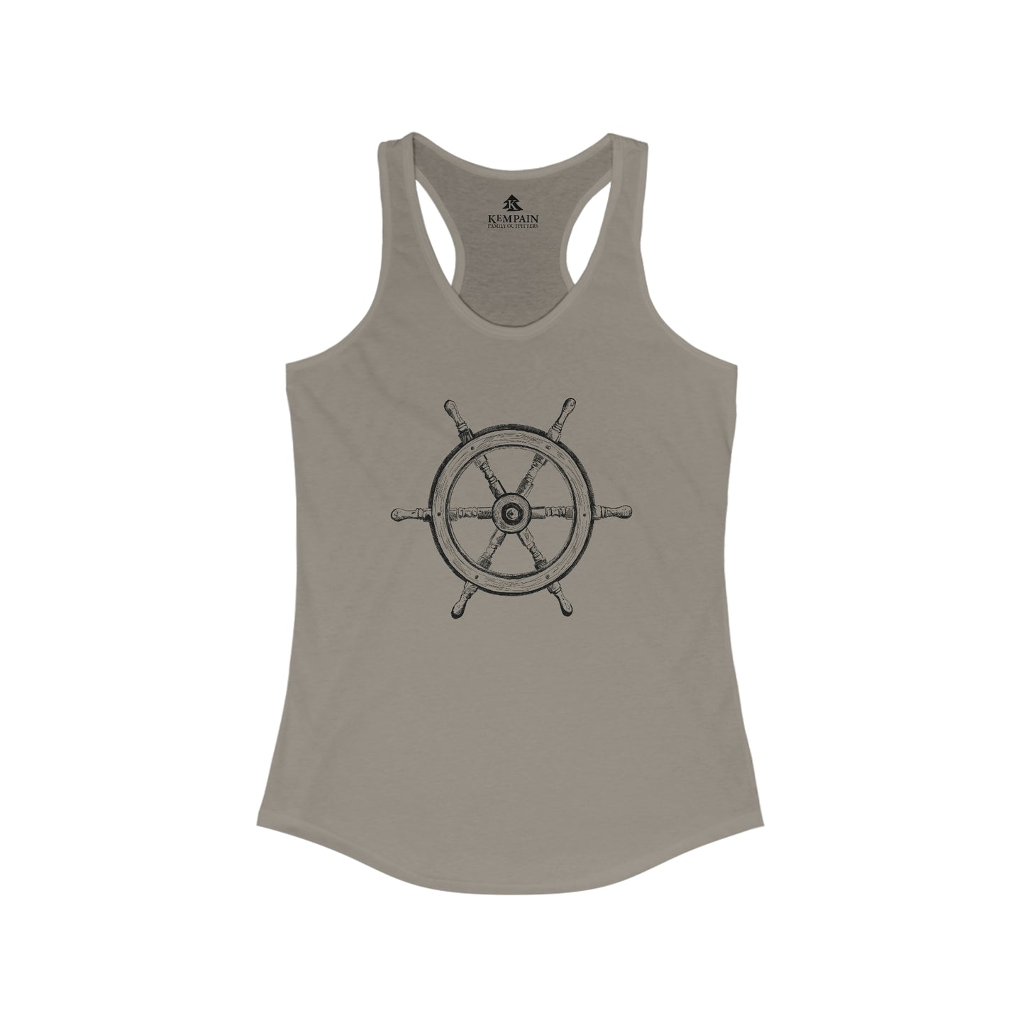 Ship Wheel Graphic Racerback Tank Top