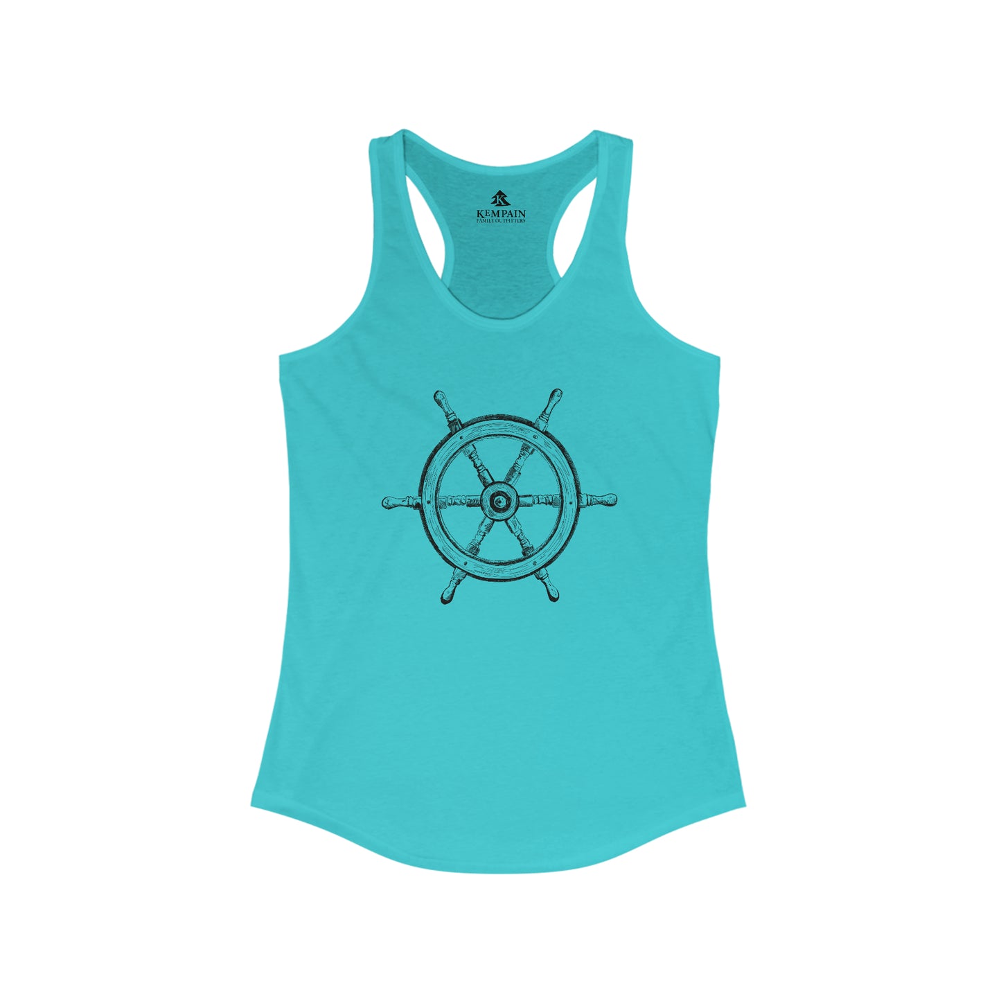 Ship Wheel Graphic Racerback Tank Top