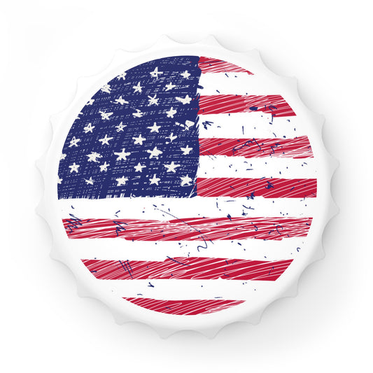 American Flag Bottle Opener Magnet – Patriotic 2-in-1 Fridge Accessory