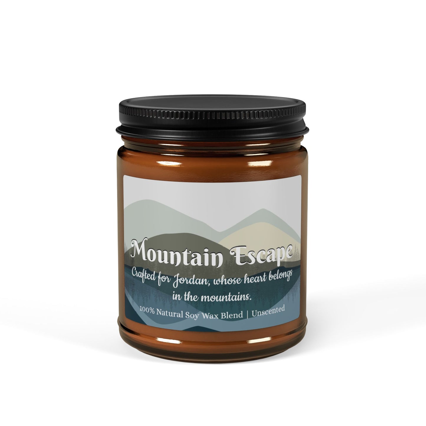 Soy Candle - Mountain Escape Personalized with Name - 2 sizes Available