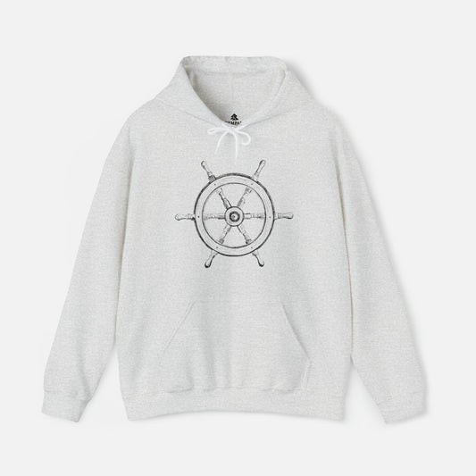 Men's Vintage Ship Wheel Hoodie | Unisex Fit
