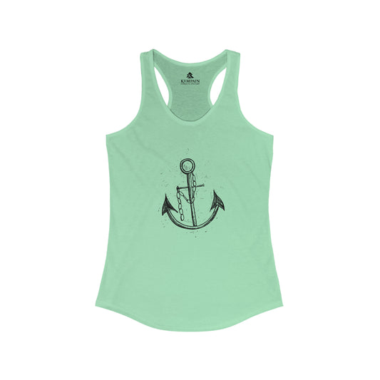 Vintage Ship Anchor Graphic Racerback Tank Top