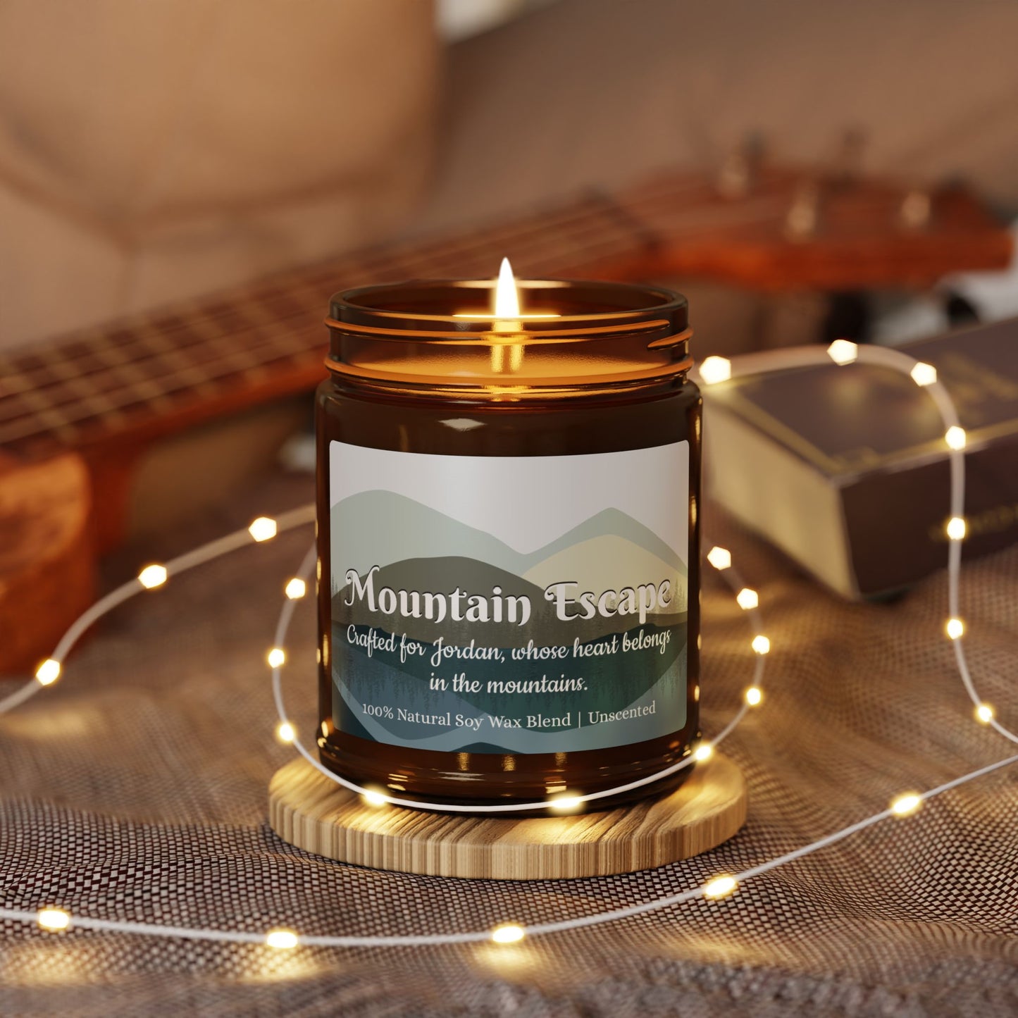 Soy Candle - Mountain Escape Personalized with Name - 2 sizes Available
