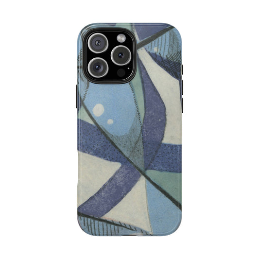 Purple and Blue Monotype Print Phone Case – Unique, Artistic & Durable Protection