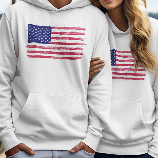 Adult American Flag Hoodie | Unisex Fit