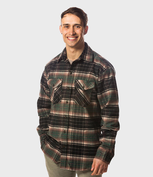 Men's Classic Flannel Shirt - Earth Plaid