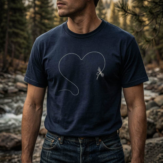 The Fly Fishing Heart T-Shirt for by Kempain