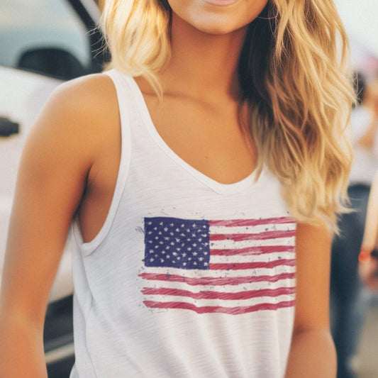 Women's American Flag Racerback