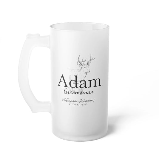 Personalized Frosted Glass Beer Mug, Groomsman and Best Man gift