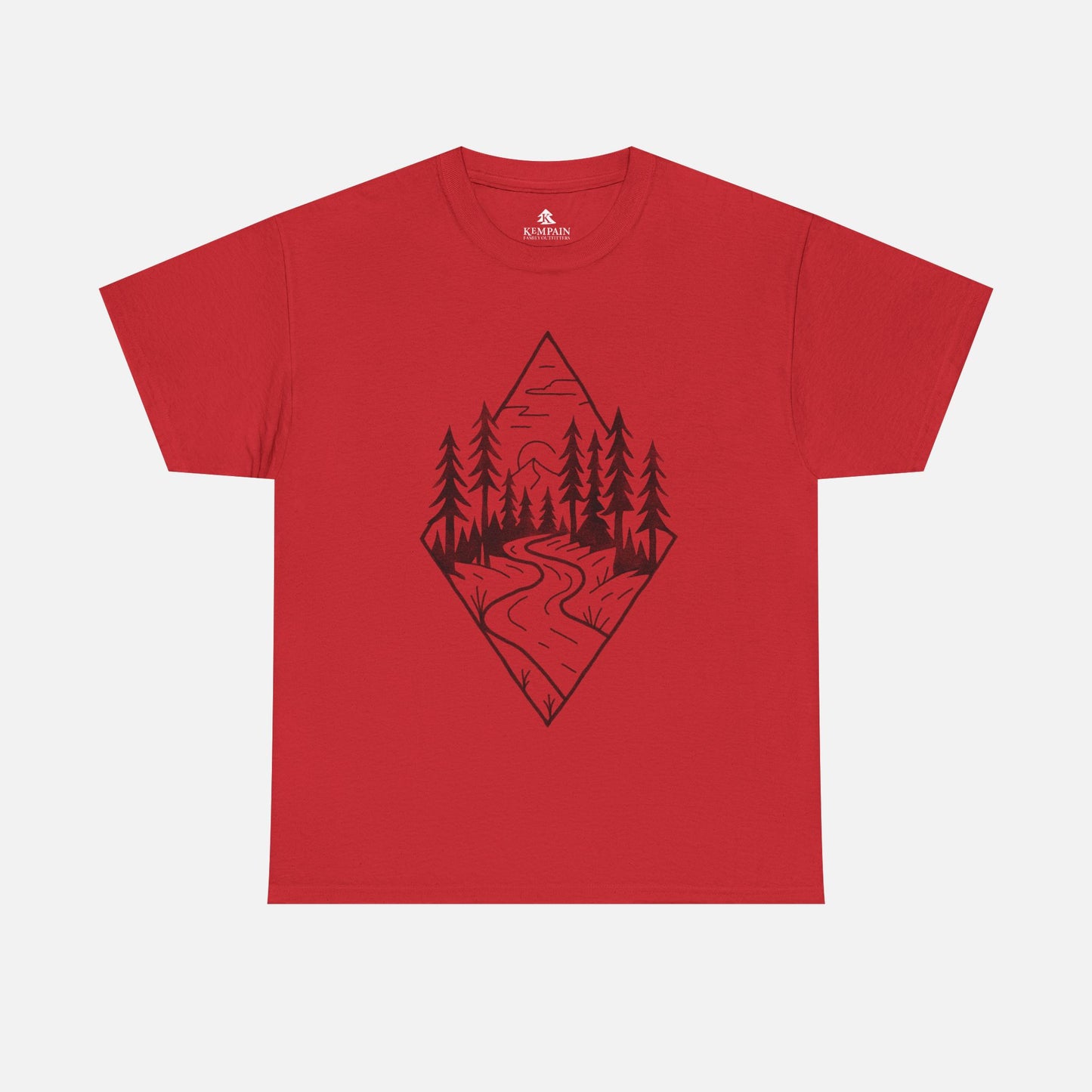 Red Winding Path Tee Inspired by winding paths, towering trees, and the quiet serenity of the forest, the Trailblazer Tee features our Timberline Trails hand-drawn nature path illustration.