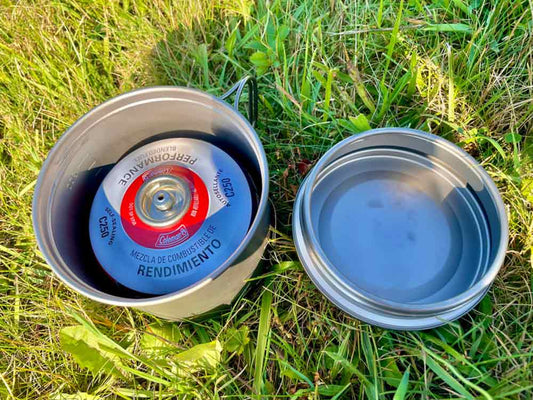 Titanium BOT XL Bottle Pot Combo - 1.1 Liter Camping Cookware & Dinnerware by VARGO sold by Kempain Family Outfitters.