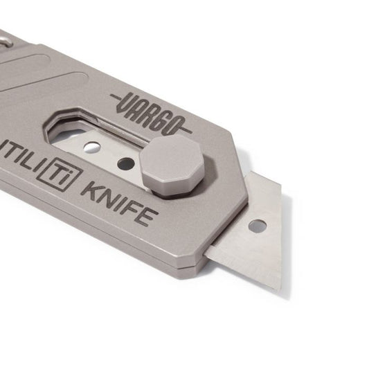 Titanium UtiliTi EDC Pocket Knife & Carabiner simple by VARGO sold by Kempain Family Outfitters.