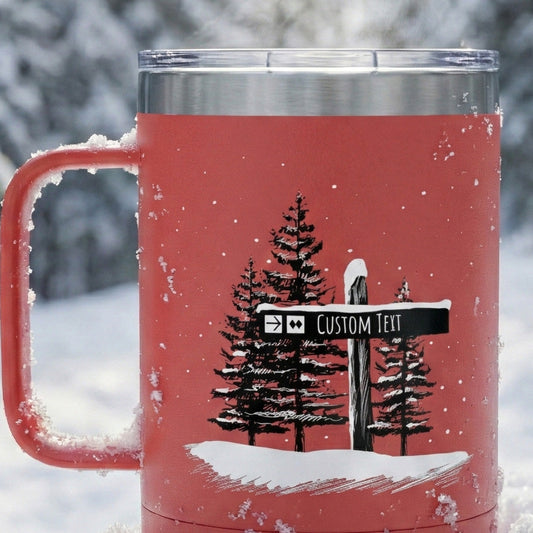 The Ultimate Personalized Gift for Skiers and Snowboarders: Your Own Custom Trail Sign Tumbler
