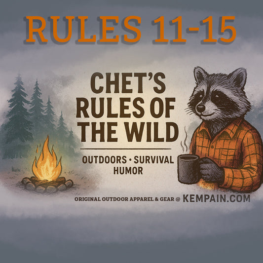 Chet's Rules 11 - 15, five outdoors, survival, humor videos by Kempain Family Outfitters