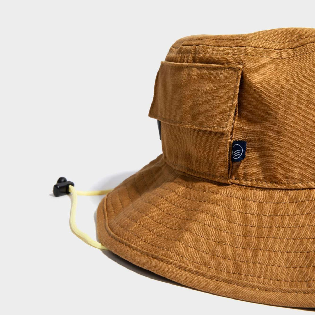 100% Organic Cotton Utility Bucket Hat by United By Blue detailed photograph of the side pockets.
