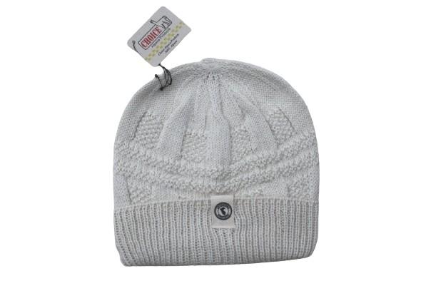 100 percent baby alpaca knit winter hat by Purely Alpaca in grey color option on a white background.