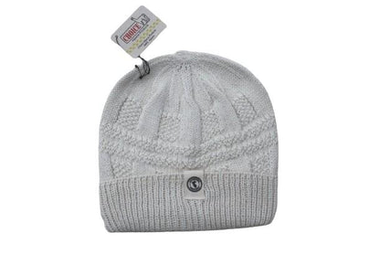 100 percent baby alpaca knit winter hat by Purely Alpaca in grey color option on a white background.