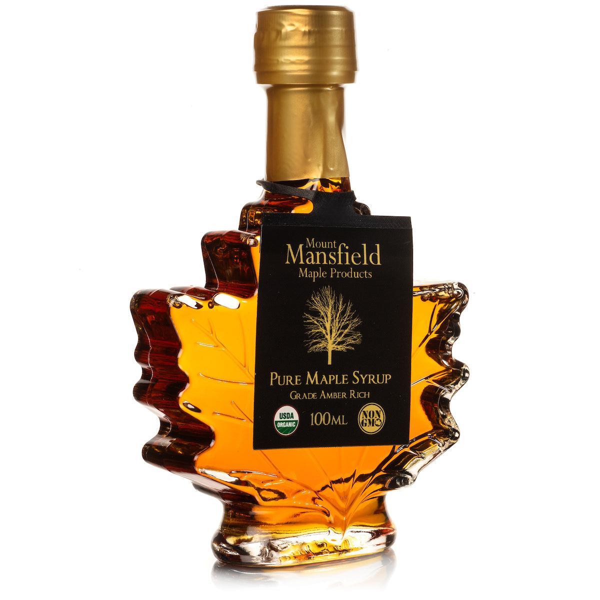 100ml Vermont Maple Leaf Favor Bottle of Organic Pure Vermont Maple Syrup Favors for 1 Case (12 Favors) by Mount Mansfield Maple Products