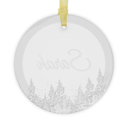 Personalized Tree Glass Ornaments, Christmas Tree Decorations, Custom Name Glass Baubles, Holiday Ornaments, Tree Ornament Gift, Festive