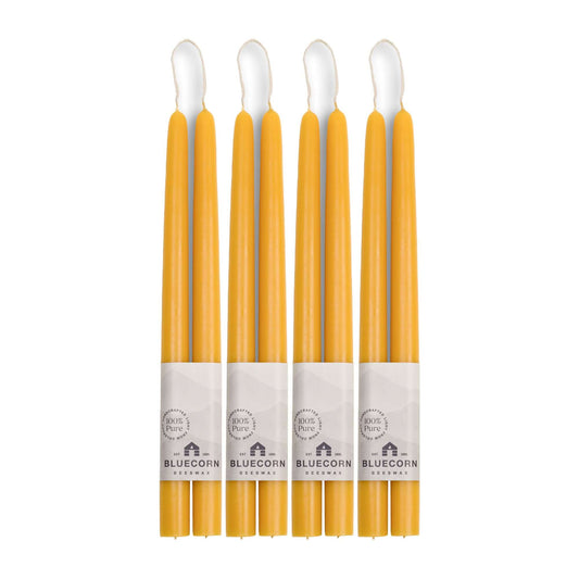 Classic Beeswax Tapers | Hand-Dipped 4-Pair Bundle