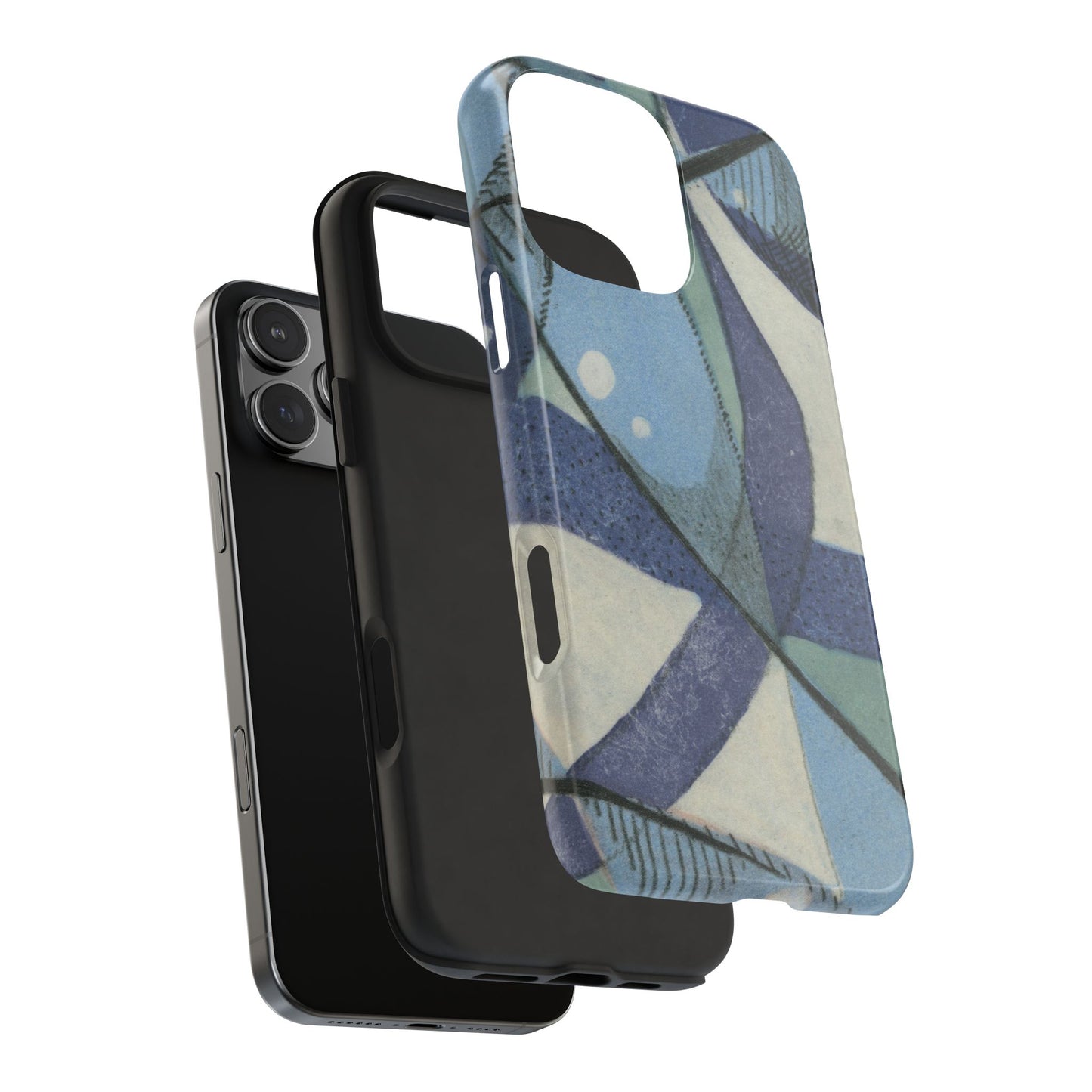 Purple and Blue Monotype Print Phone Case – Unique, Artistic & Durable Protection