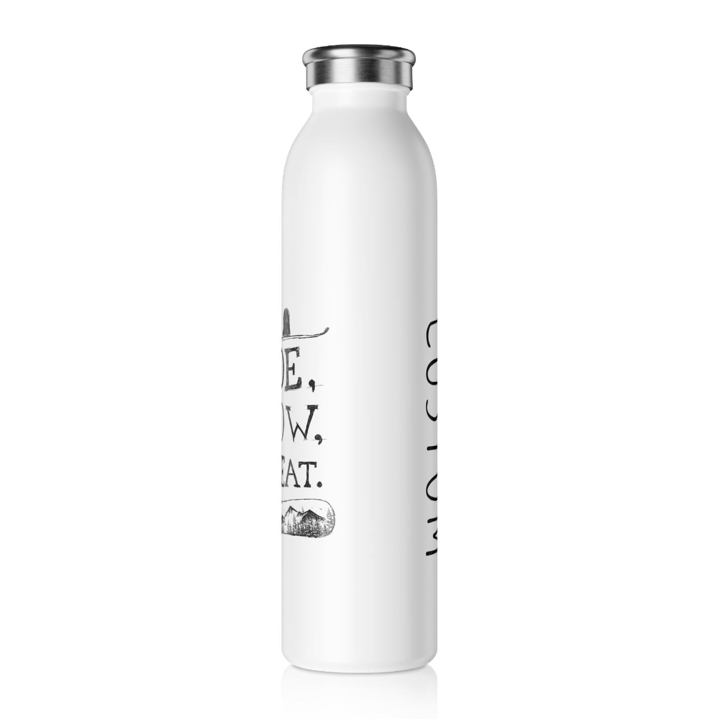 20 oz Ride Snow Repeat Water Bottle | Personalized