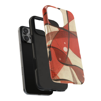 Red Monotype Print Phone Case – Unique, Artistic & Durable Protection