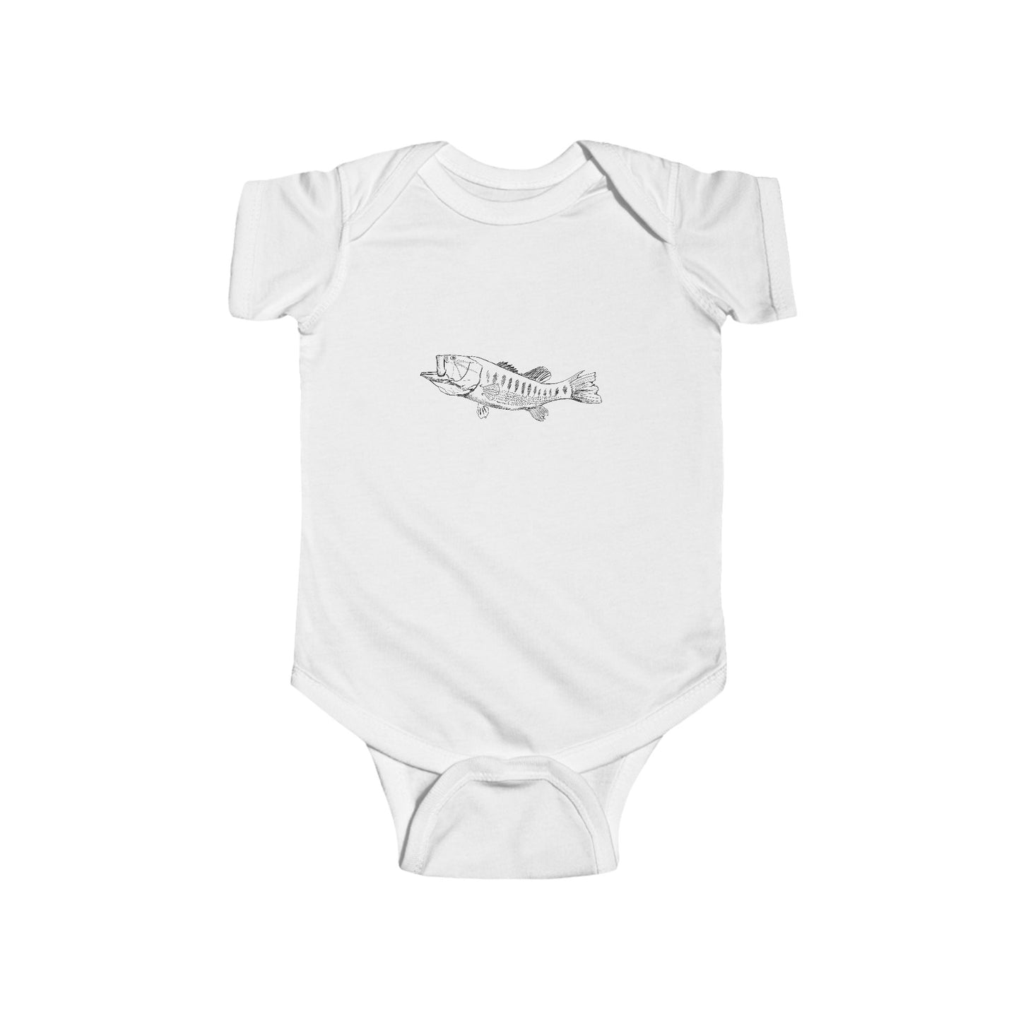 Largemouth Bass Baby Bodysuit | Fishing-Themed Infant Outfit
