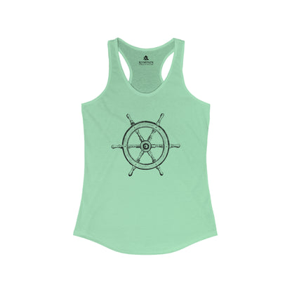 Ship Wheel Graphic Racerback Tank Top