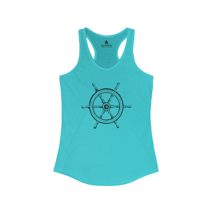 Ship Wheel Graphic Racerback Tank Top