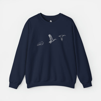 Adult Three Flying Ducks Crewneck | Unisex Fit