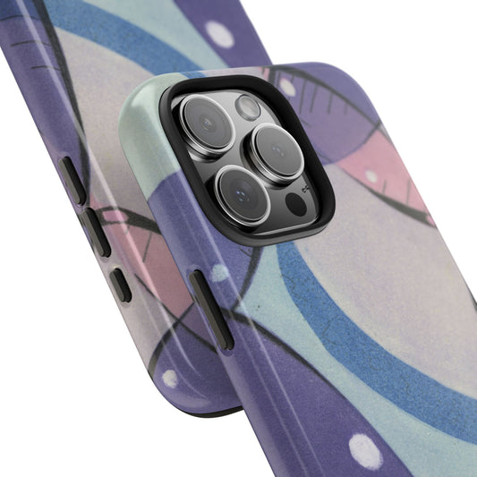 Purple, Pink, Blue Monotype Print Phone Case – Unique, Artistic & Durable Protection