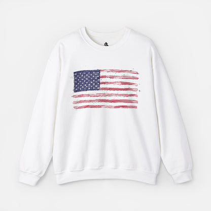 Adult American Flag Crewneck | Unisex Fit