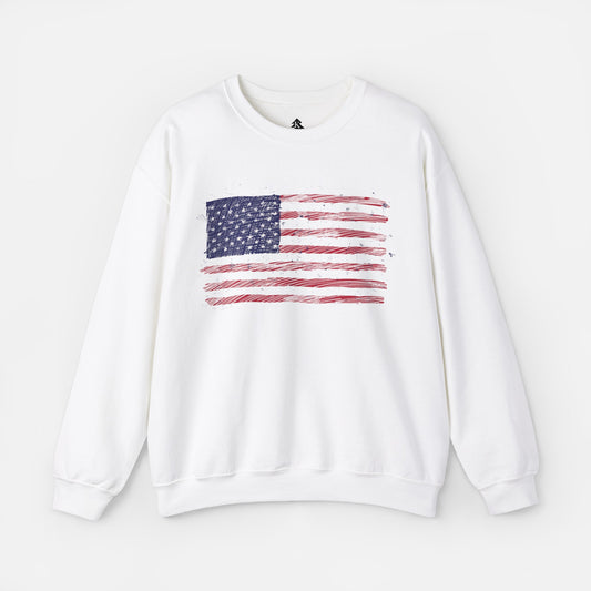 Adult American Flag Crewneck | Unisex Fit