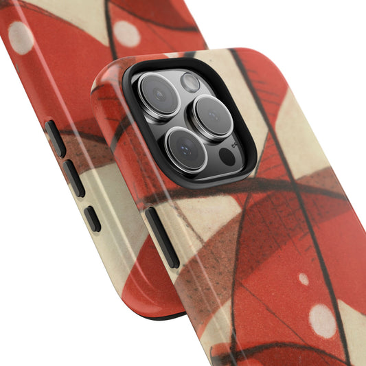 Red Monotype Print Phone Case – Unique, Artistic & Durable Protection