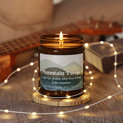 Soy Candle - Mountain Escape Personalized with Name - 2 sizes Available