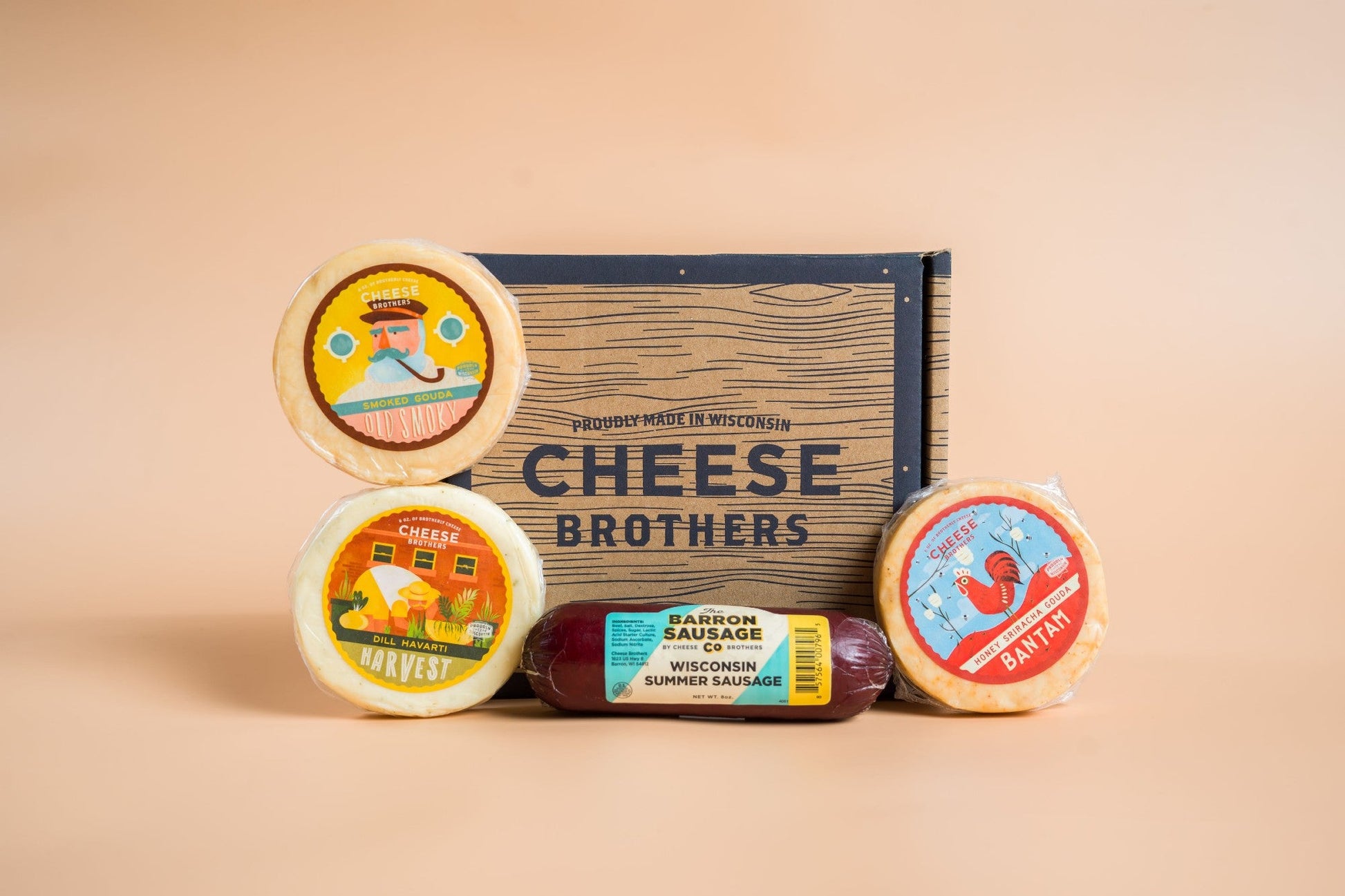 Artisan Cheese & Summer Sausage(4-Pack) Gifts and Bundles by Cheese Brothers, Inc.