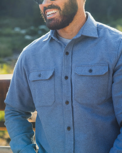 MuskOx Grand Flannel | 8.9oz Heavyweight Cotton | Lake Blue