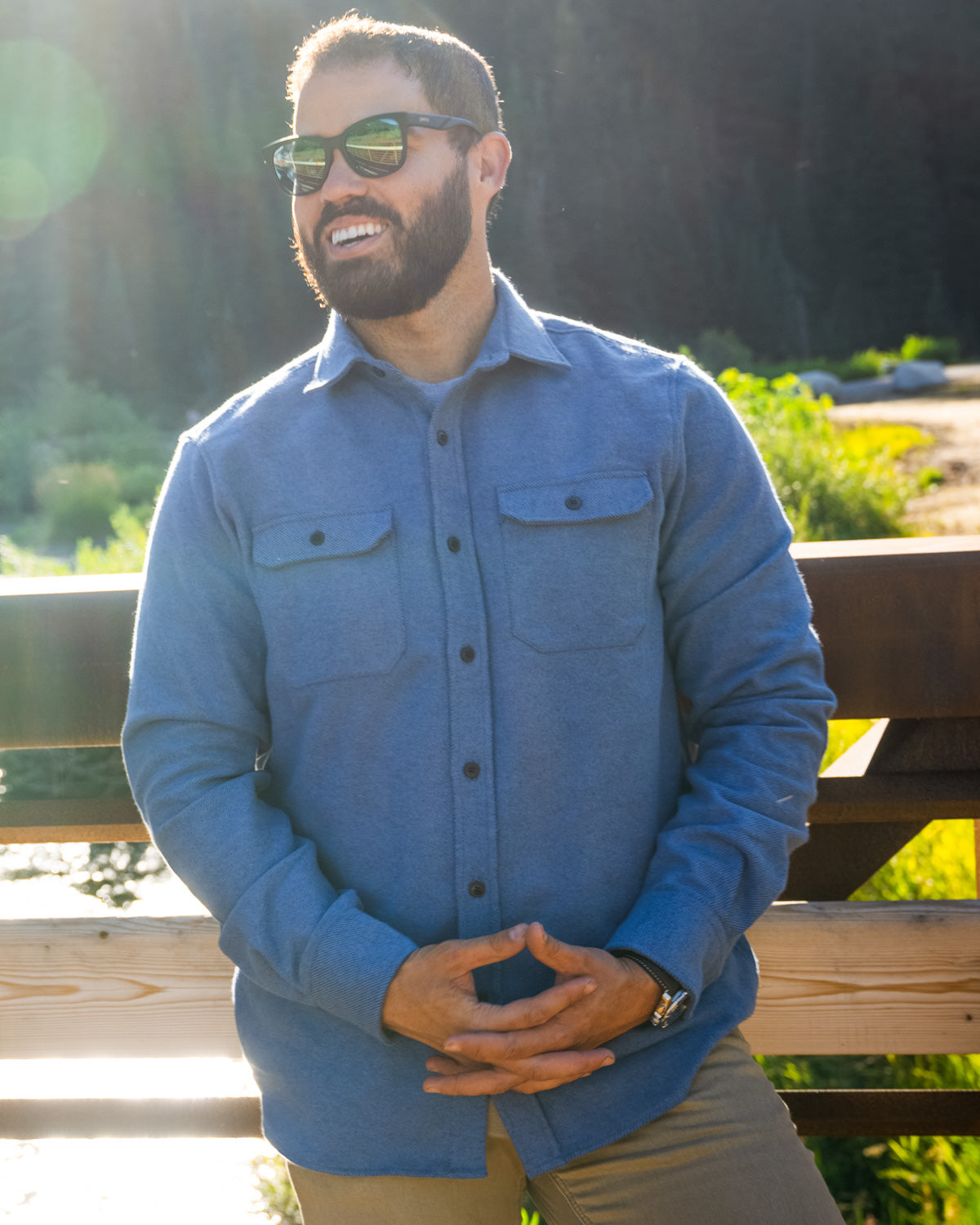 MuskOx Grand Flannel | 8.9oz Heavyweight Cotton | Lake Blue