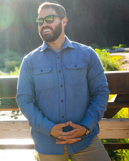 MuskOx Grand Flannel | 8.9oz Heavyweight Cotton | Lake Blue