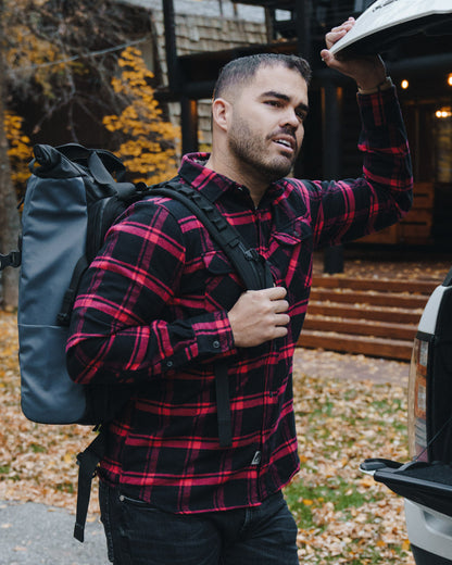 MuskOx Field Grand Flannel | 8.2oz High-Density Cotton | Black/Red