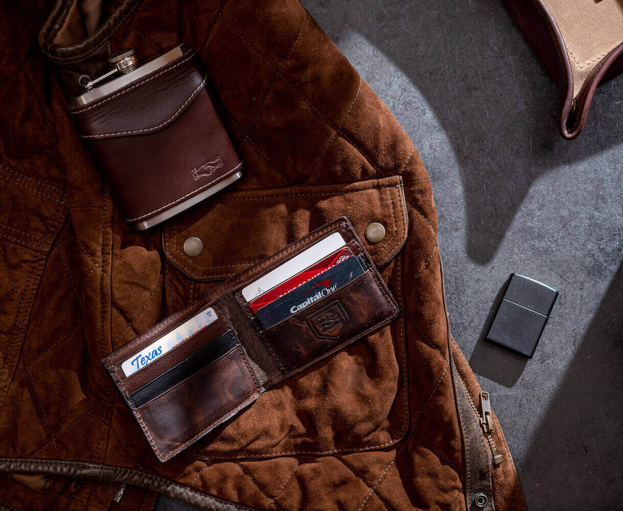 The Heritage Leather Wrapped Flask by Mission Mercantile Leather Goods